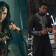 Gal Gadot readies for battle in Wonder Woman, while Chadwick Boseman’s T’Challa and Letitia Wright’s Shuri discuss tech in Black Panther.